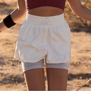 White Free People Next Round Shorts